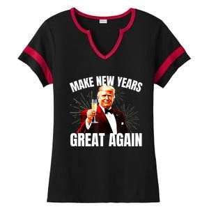 Trump Make New Year Great Again Happy New Years Eve Day 2025 Ladies Halftime Notch Neck Tee