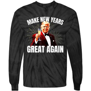 Trump Make New Year Great Again Happy New Years Eve Day 2025 Tie-Dye Long Sleeve Shirt