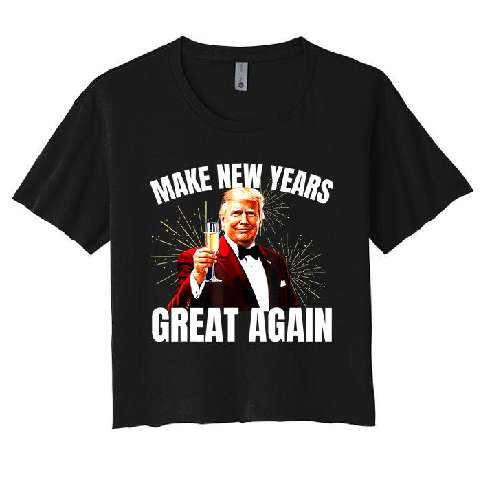 Trump Make New Year Great Again Happy New Years Eve Day 2025 Women's Crop Top Tee