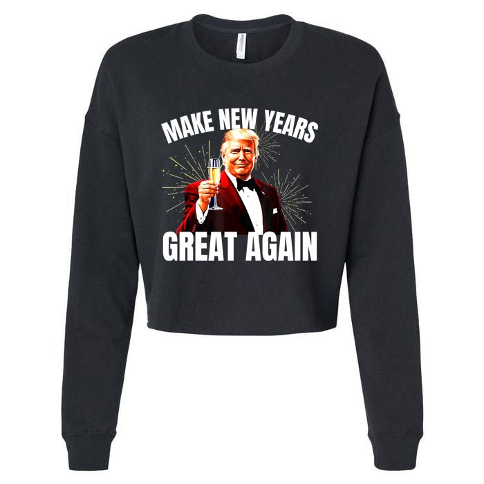 Trump Make New Year Great Again Happy New Years Eve Day 2025 Cropped Pullover Crew