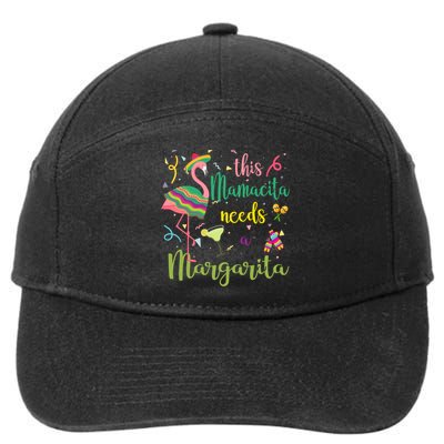 This Mamacita Needs A Margarita Fiesta Flamingo 7-Panel Snapback Hat