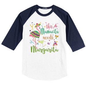 This Mamacita Needs A Margarita Fiesta Flamingo Baseball Sleeve Shirt