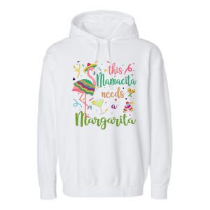 This Mamacita Needs A Margarita Fiesta Flamingo Garment-Dyed Fleece Hoodie