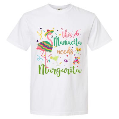 This Mamacita Needs A Margarita Fiesta Flamingo Garment-Dyed Heavyweight T-Shirt