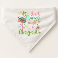This Mamacita Needs A Margarita Fiesta Flamingo USA-Made Doggie Bandana