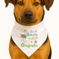 This Mamacita Needs A Margarita Fiesta Flamingo USA-Made Doggie Bandana