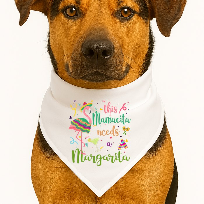 This Mamacita Needs A Margarita Fiesta Flamingo USA-Made Doggie Bandana