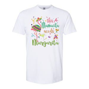 This Mamacita Needs A Margarita Fiesta Flamingo Softstyle CVC T-Shirt