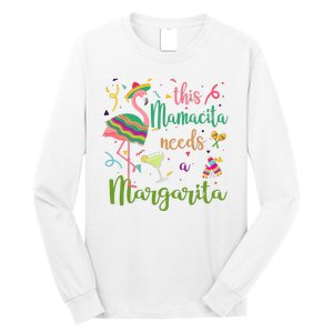 This Mamacita Needs A Margarita Fiesta Flamingo Long Sleeve Shirt