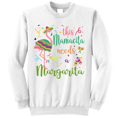 This Mamacita Needs A Margarita Fiesta Flamingo Sweatshirt