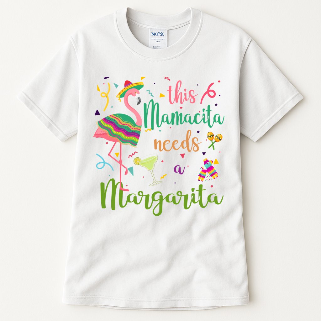 This Mamacita Needs A Margarita Fiesta Flamingo Tall T-Shirt