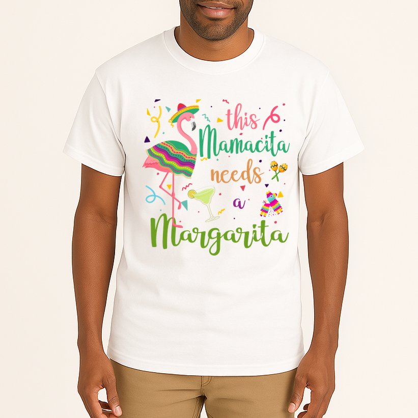 This Mamacita Needs A Margarita Fiesta Flamingo Tall T-Shirt
