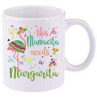 This Mamacita Needs A Margarita Fiesta Flamingo 11oz C Handle Ceramic Mug