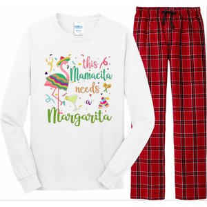 This Mamacita Needs A Margarita Fiesta Flamingo Long Sleeve Pajama Set