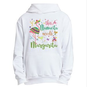 This Mamacita Needs A Margarita Fiesta Flamingo Urban Pullover Hoodie