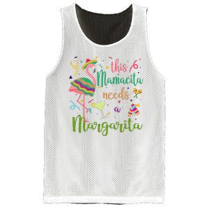 This Mamacita Needs A Margarita Fiesta Flamingo Mesh Reversible Basketball Jersey Tank