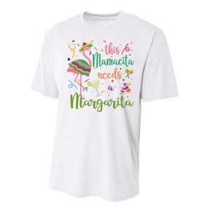 This Mamacita Needs A Margarita Fiesta Flamingo Performance Sprint T-Shirt