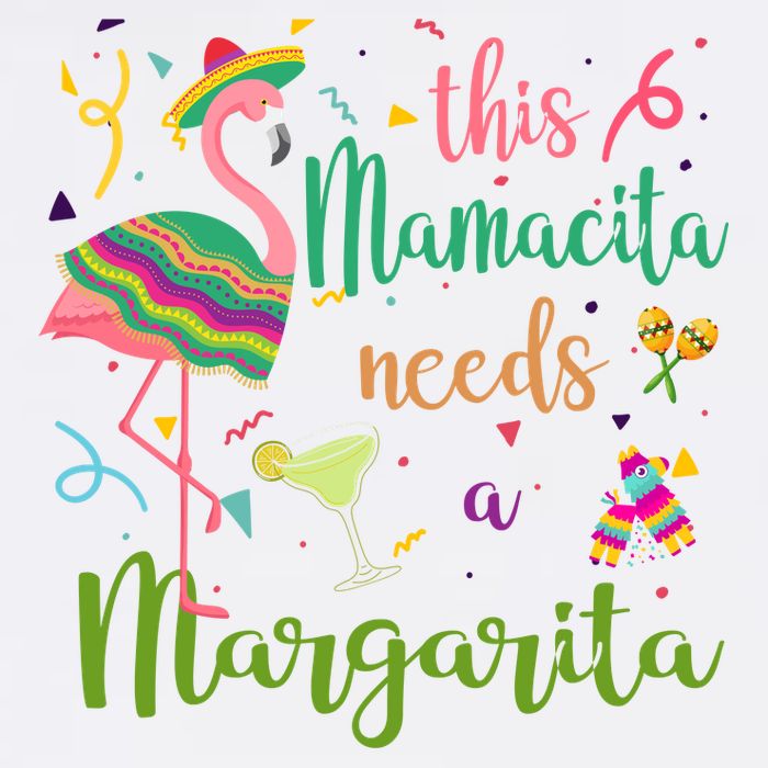 This Mamacita Needs A Margarita Fiesta Flamingo Youth Performance Sprint T-Shirt