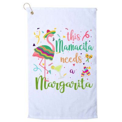 This Mamacita Needs A Margarita Fiesta Flamingo Golf Towel