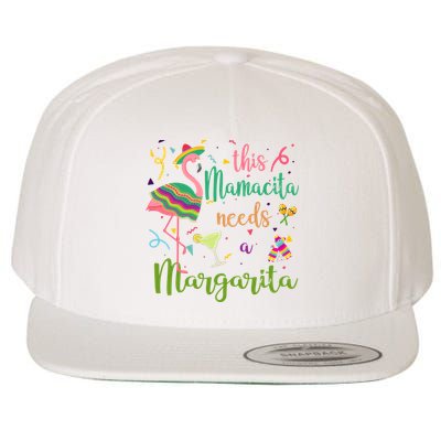 This Mamacita Needs A Margarita Fiesta Flamingo Wool Snapback Cap