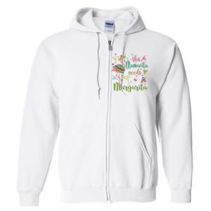 This Mamacita Needs A Margarita Fiesta Flamingo Full Zip Hoodie