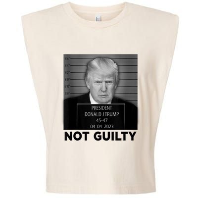 Trump Mugshot Not Guilty 4547 President Trump Arrest Garment-Dyed Women's Muscle Tee