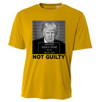 Trump Mugshot Not Guilty 4547 President Trump Arrest Cooling Performance Crew T-Shirt