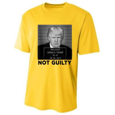 Trump Mugshot Not Guilty 4547 President Trump Arrest Performance Sprint T-Shirt