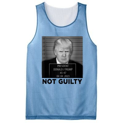 Trump Mugshot Not Guilty 4547 President Trump Arrest Mesh Reversible Basketball Jersey Tank