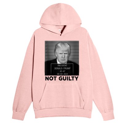 Trump Mugshot Not Guilty 4547 President Trump Arrest Urban Pullover Hoodie