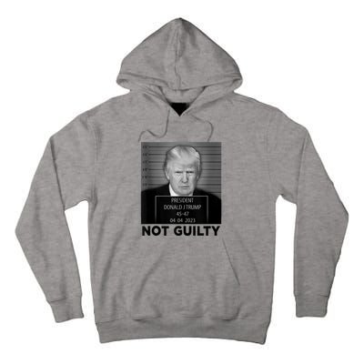 Trump Mugshot Not Guilty 4547 President Trump Arrest Tall Hoodie