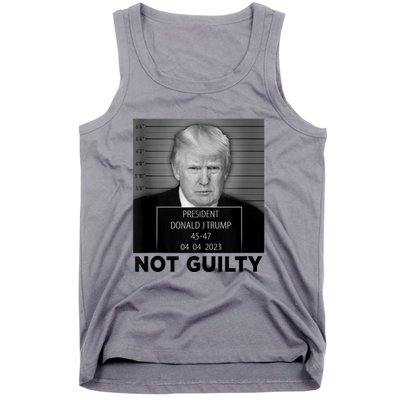 Trump Mugshot Not Guilty 4547 President Trump Arrest Tank Top