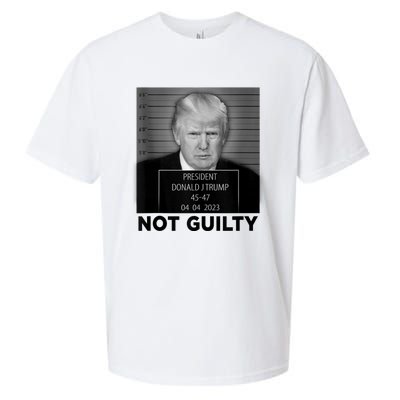 Trump Mugshot Not Guilty 4547 President Trump Arrest Sueded Cloud Jersey T-Shirt