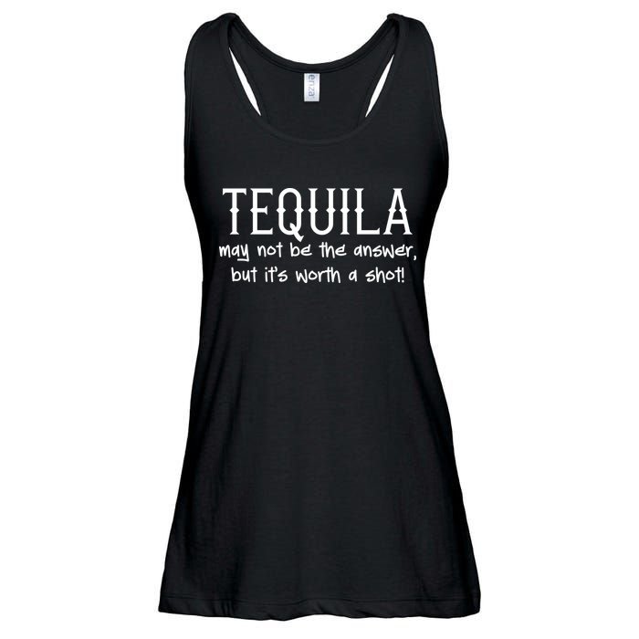 Tequila May Not Be The Answer, But Its Wirth A Shot Cinco De Mayo Ladies Essential Flowy Tank