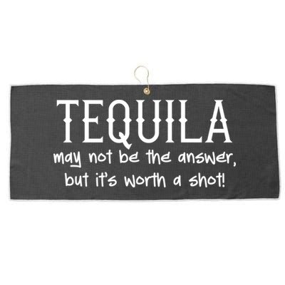Tequila May Not Be The Answer, But Its Wirth A Shot Cinco De Mayo Large Microfiber Waffle Golf Towel