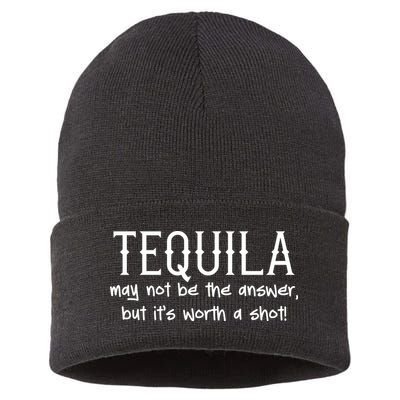 Tequila May Not Be The Answer, But Its Wirth A Shot Cinco De Mayo Sustainable Knit Beanie