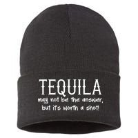 Tequila May Not Be The Answer, But Its Wirth A Shot Cinco De Mayo Sustainable Knit Beanie