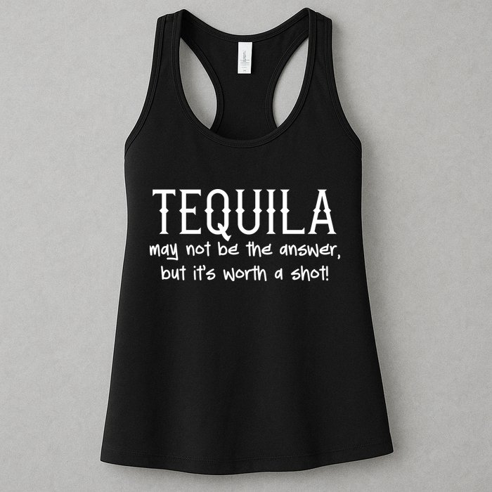 Tequila May Not Be The Answer, But Its Wirth A Shot Cinco De Mayo Womens Tank Top