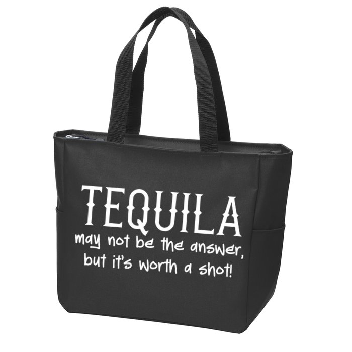 Tequila May Not Be The Answer, But Its Wirth A Shot Cinco De Mayo Zip Tote Bag