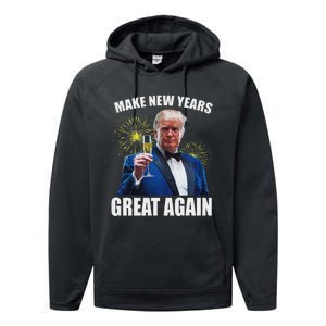 Trump Make New Year Great Again Happy New Years Eve Day 2025 Performance Fleece Hoodie