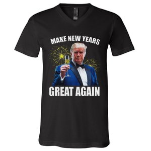 Trump Make New Year Great Again Happy New Years Eve Day 2025 V-Neck T-Shirt