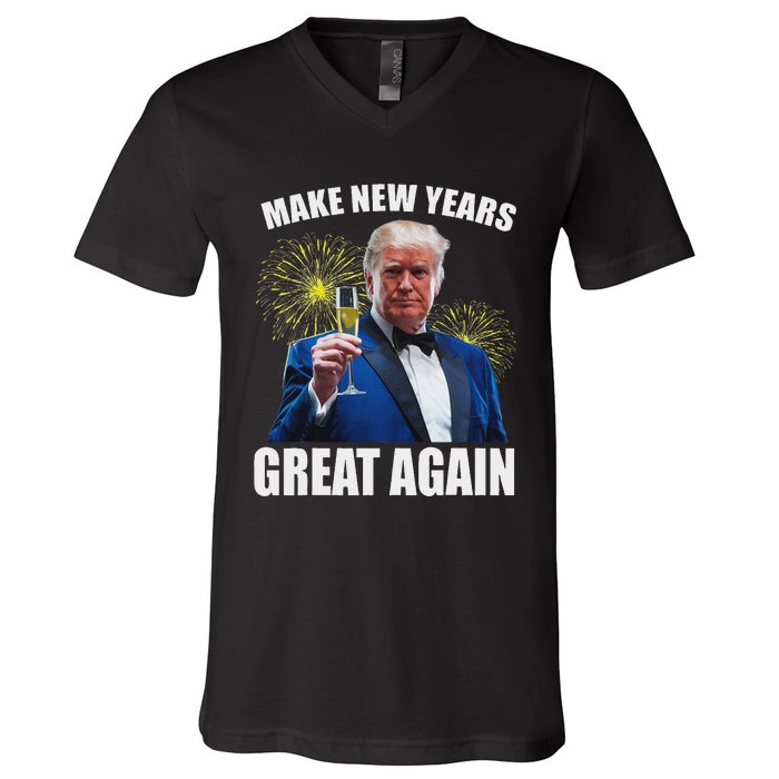 Trump Make New Year Great Again Happy New Years Eve Day 2025 V-Neck T-Shirt