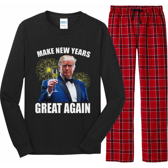 Trump Make New Year Great Again Happy New Years Eve Day 2025 Long Sleeve Pajama Set