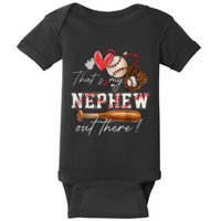 That's My Nephew Out There Baseball Aunt Auntie Mothers Day Baby Bodysuit