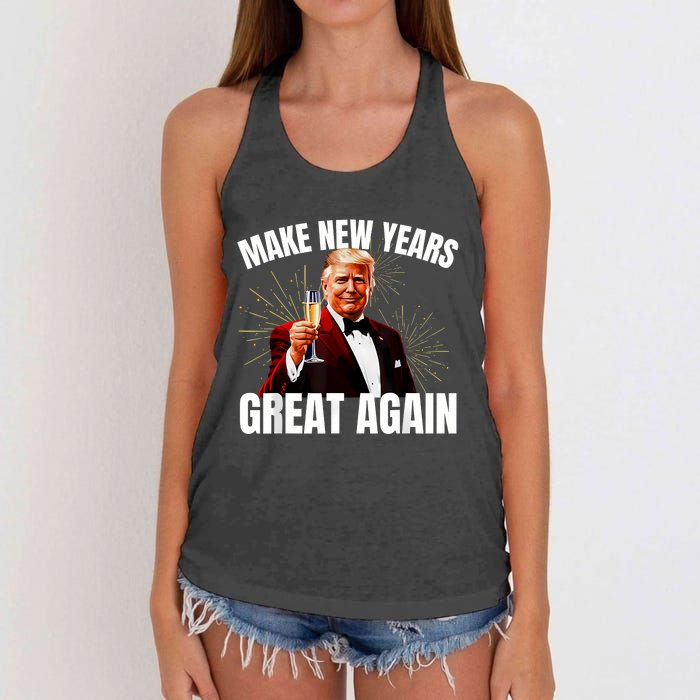 Trump Make New Year Great Again Happy New Years Eve Day 2025 Women's Knotted Racerback Tank