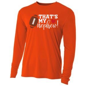 Thats My Nephew Aunt Biggest Fan Football Game Day Cool Gift Cooling Performance Long Sleeve Crew