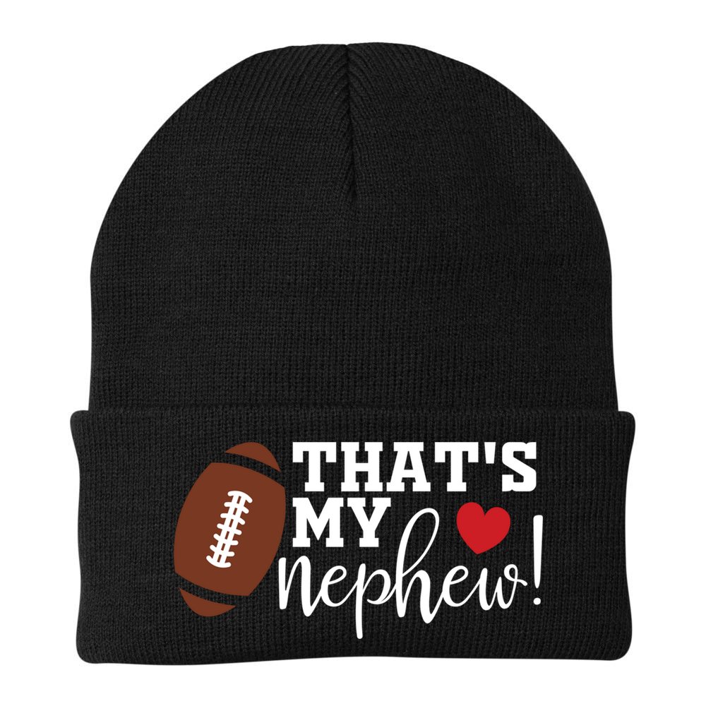 Thats My Nephew Aunt Biggest Fan Football Game Day Cool Gift Beanie