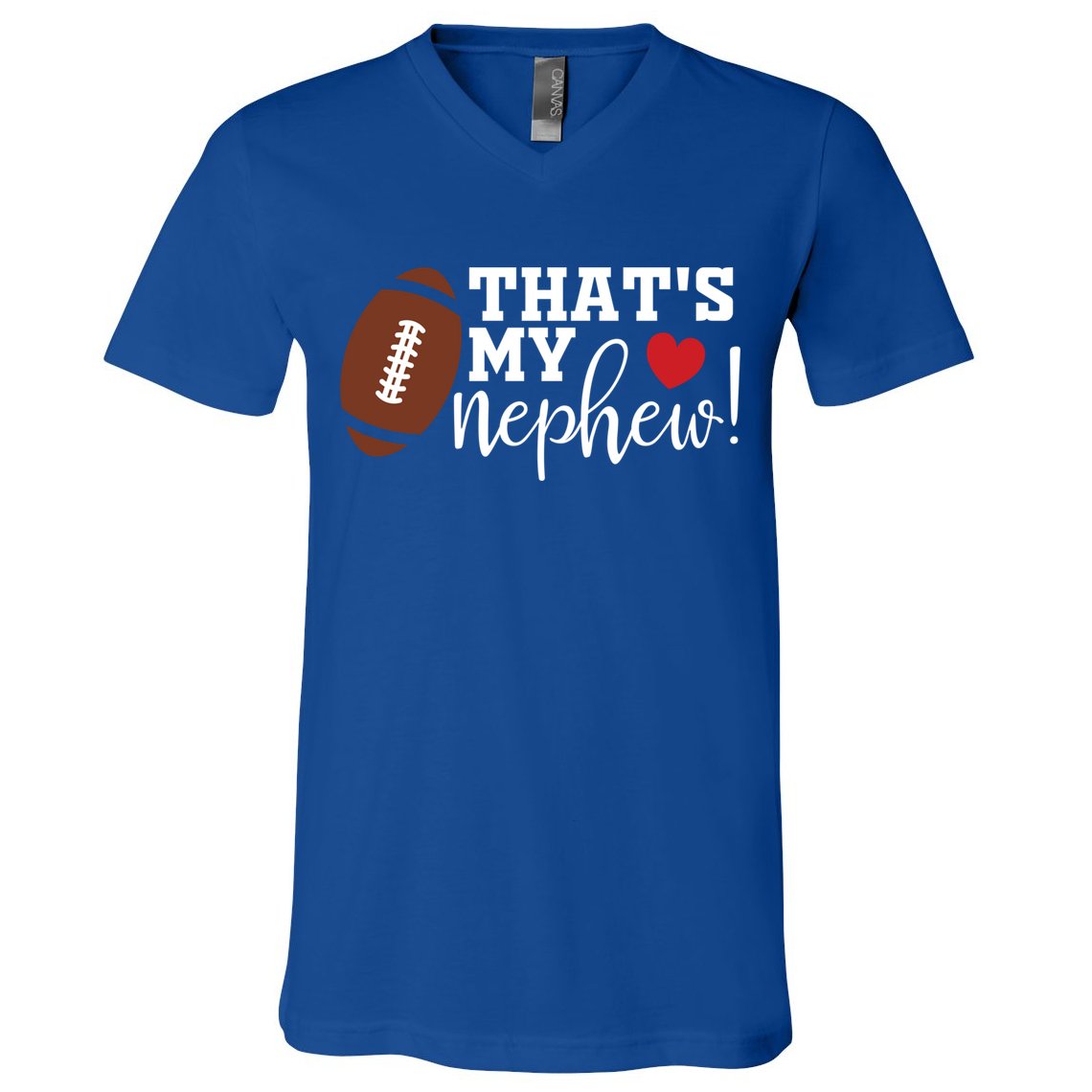 Thats My Nephew Aunt Biggest Fan Football Game Day Cool Gift V-Neck T-Shirt