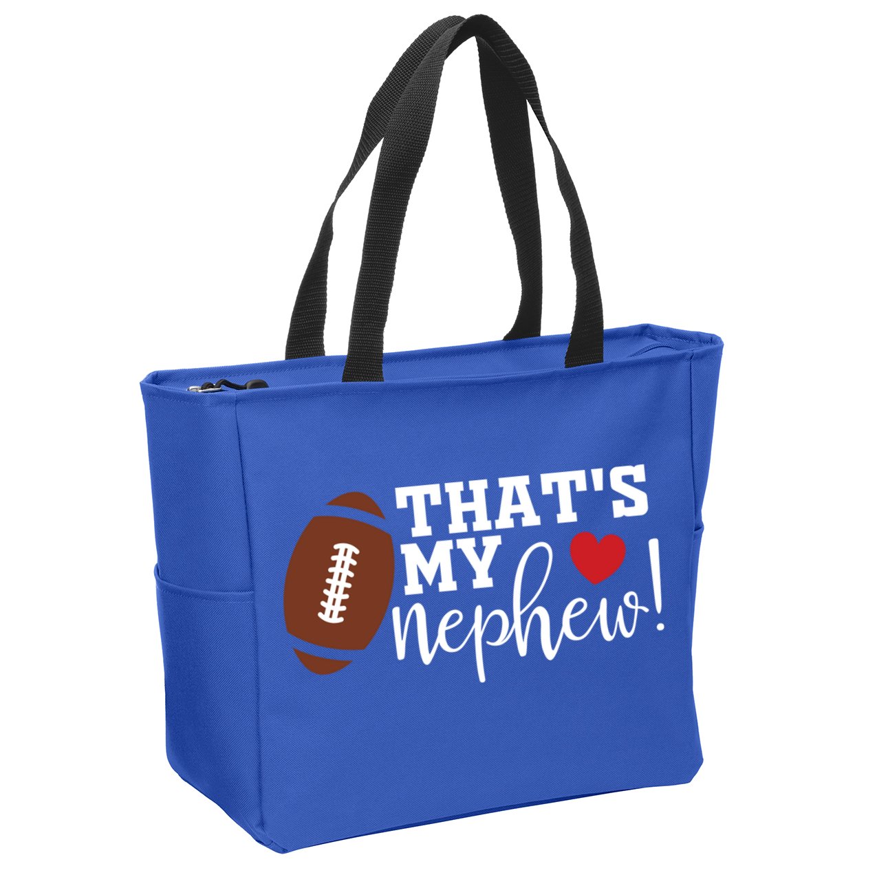 Thats My Nephew Aunt Biggest Fan Football Game Day Cool Gift Zip Tote Bag
