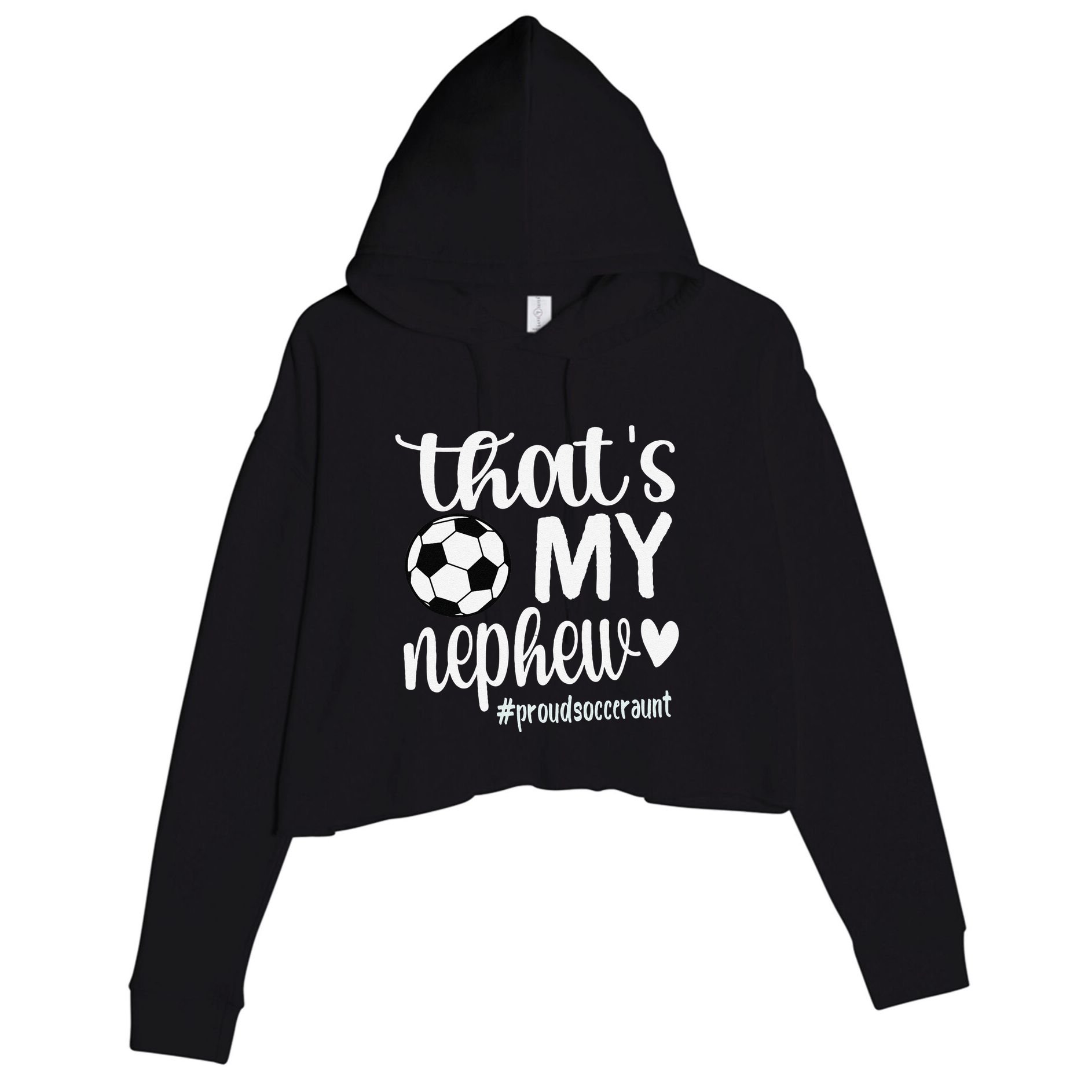 ThatS My Nephew Proud Soccer Auntie Soccer Aunt Crop Fleece Hoodie
